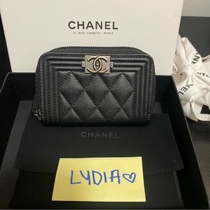 ❌SOLD❌ Chanel Boy Zip Card Holder